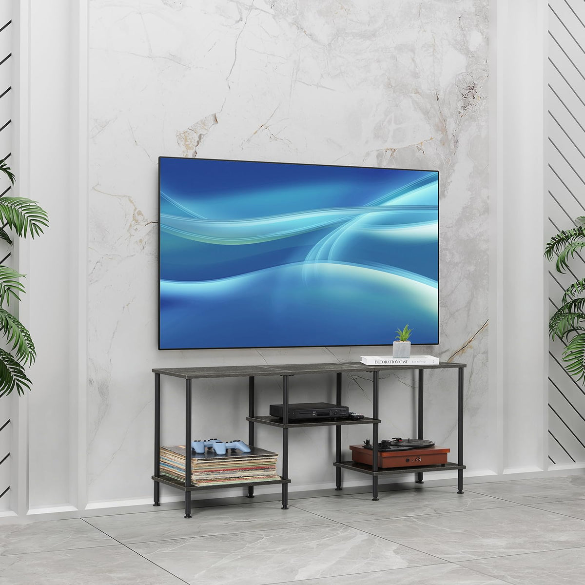50 Inch Dark Grey TV Stand with Storage R966