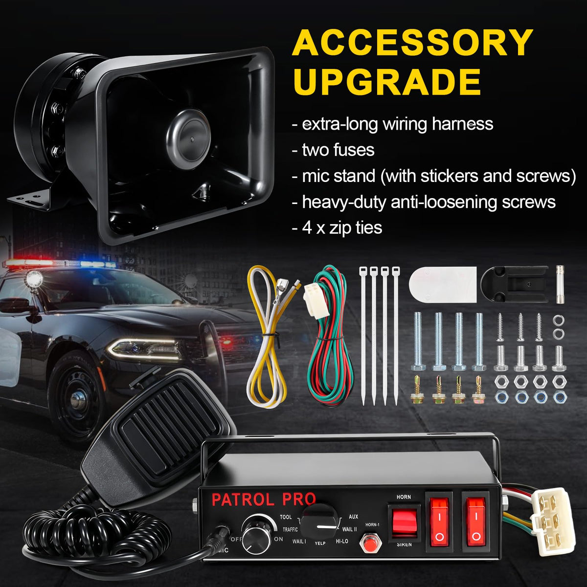 Police Siren PA System with Handheld Mic R65819
