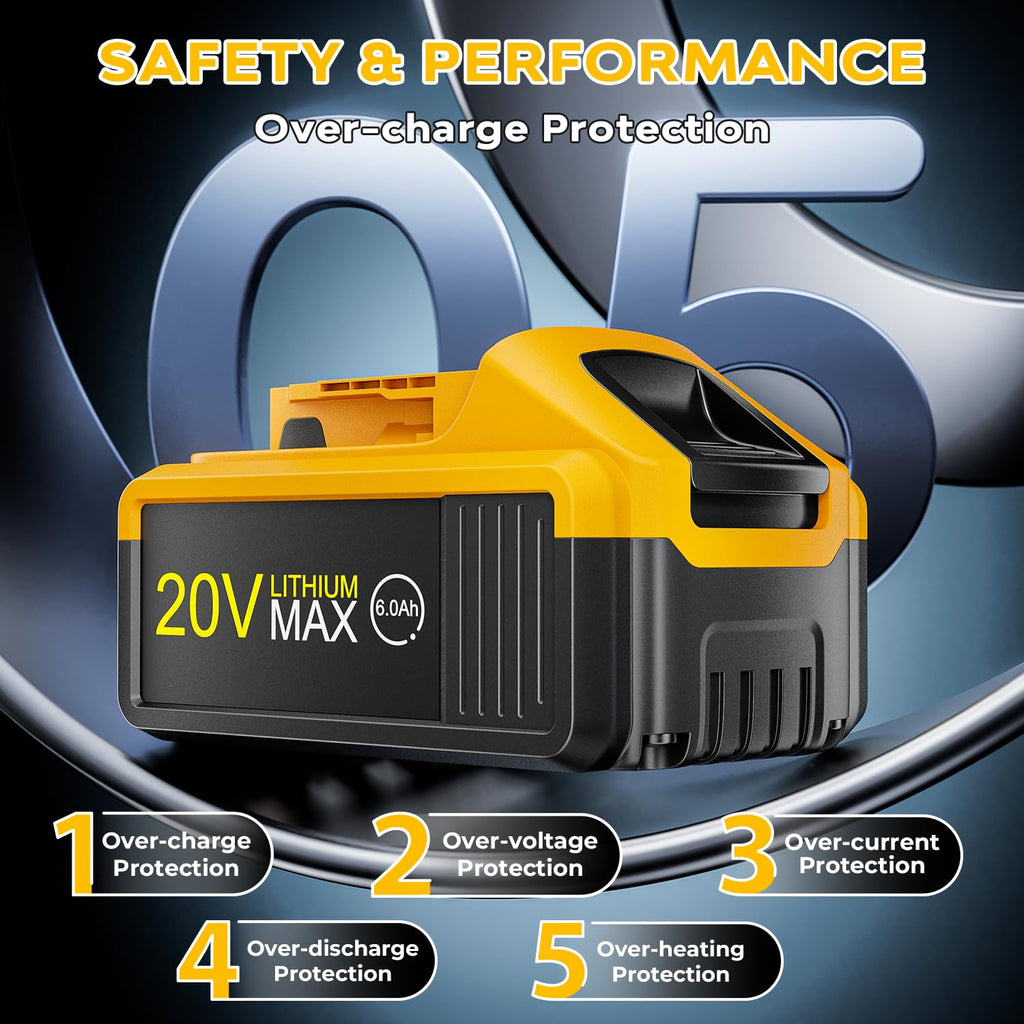 2-Pack 6.0Ah 20V Max Lithium-ion Batteries D8304