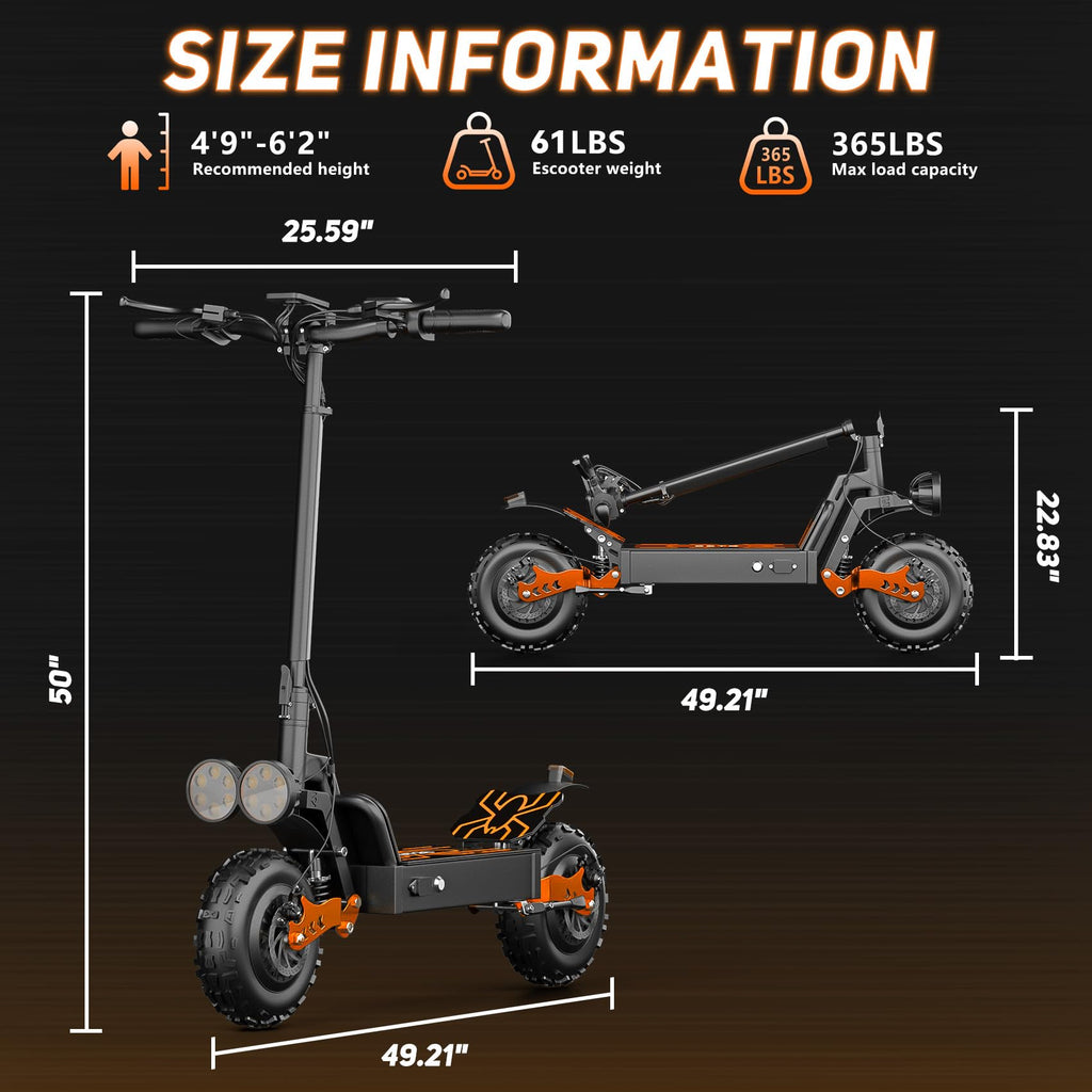2400W Dual Motor 70 Miles Range 30MPH Foldable Off Road Electric Scooter Q1312