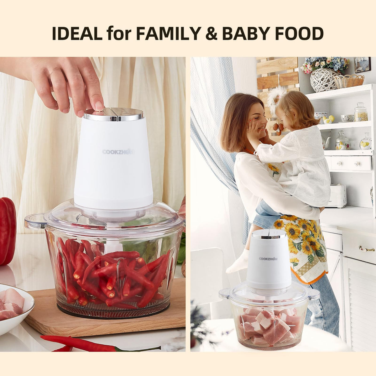 500W Stainless Steel 8-Cup Glass Bowl Food Processor L68330