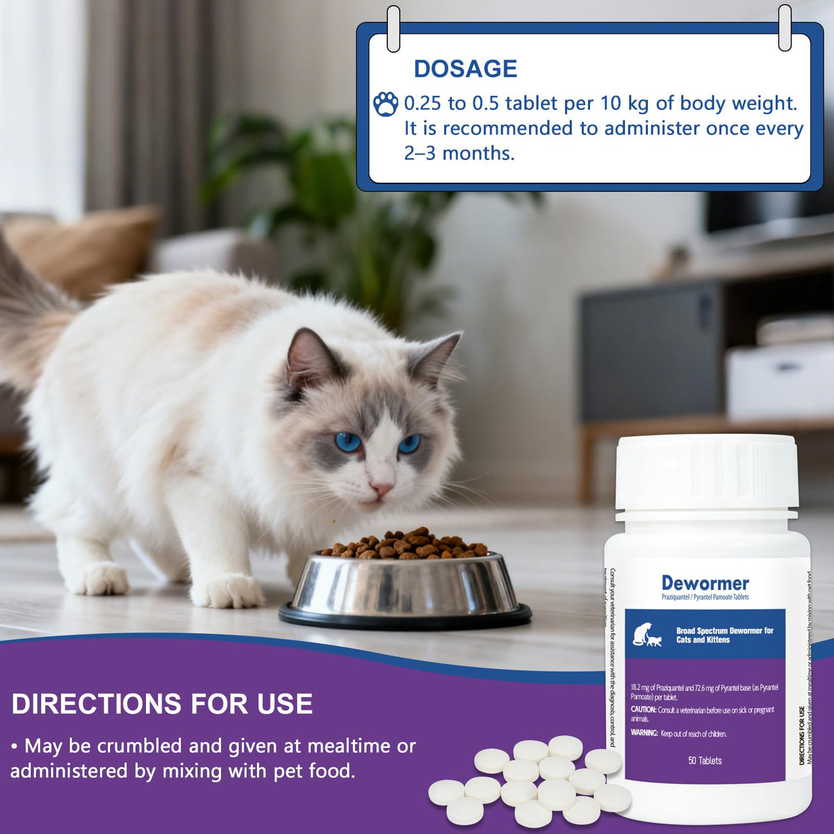 Broad-Spectrum Dewormer, 50 Tablets B9384