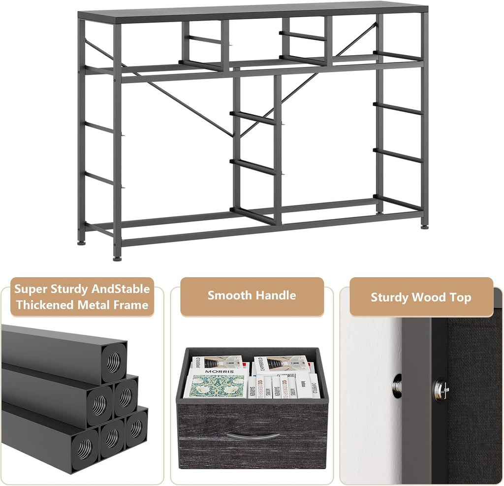 10 Drawer Fabric Dresser with Wood Top F957979