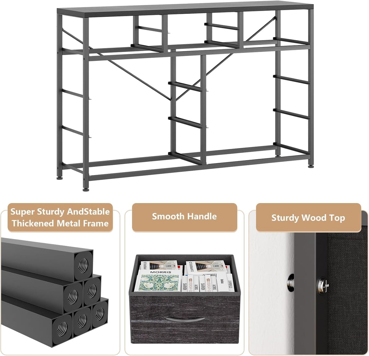 10 Drawer Fabric Dresser with Wood Top F957979