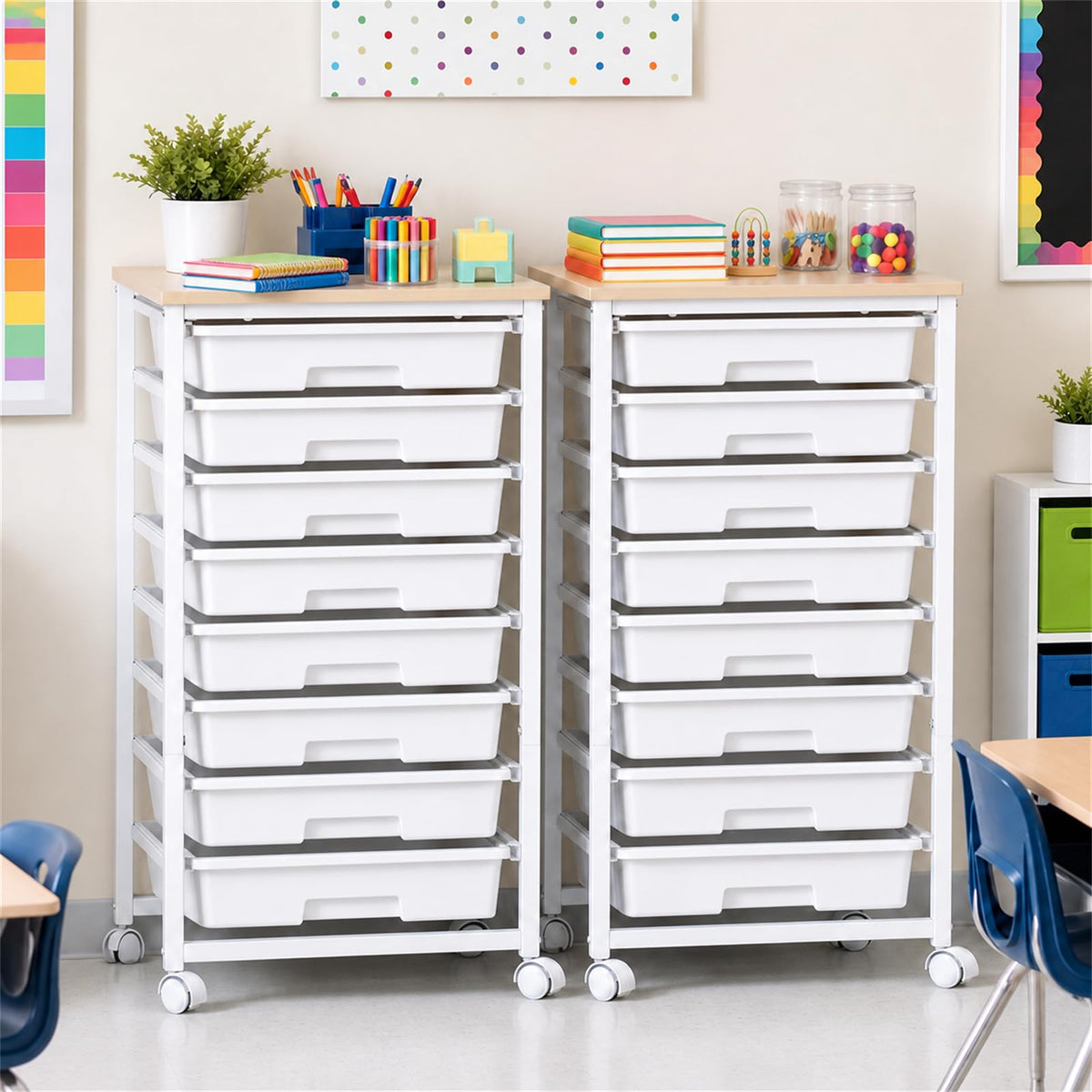 Rolling Cart with 8 Drawers E1883