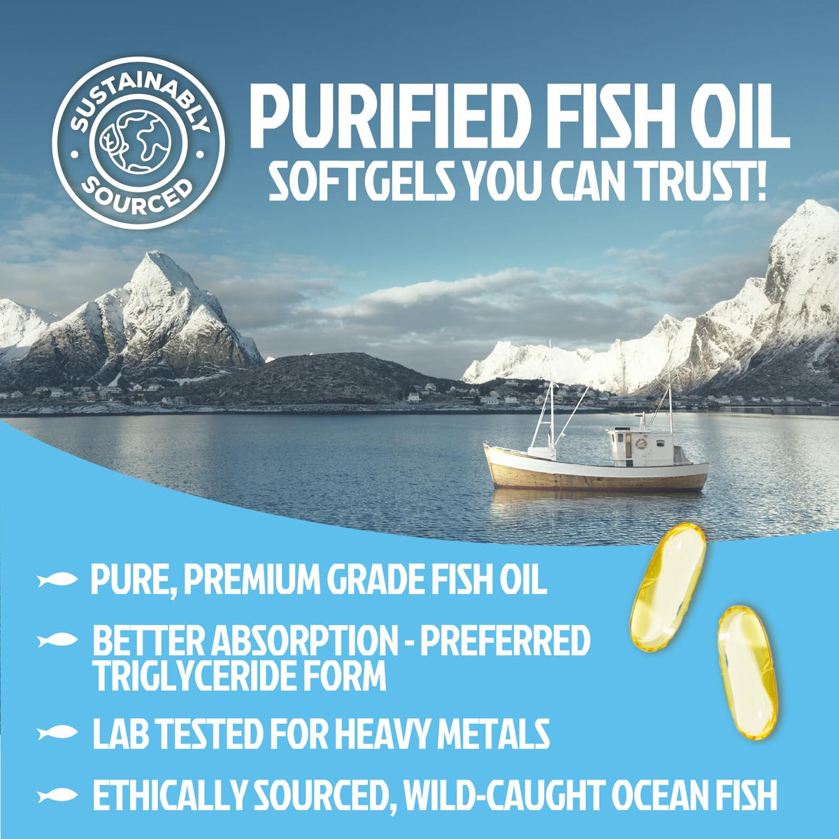 Omega 3 Fish Oil 2400mg Softgels R876356