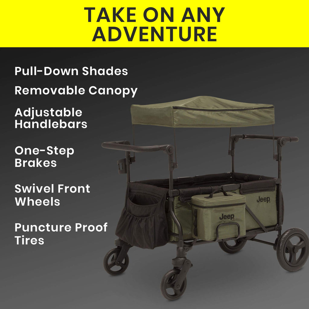 Black/Green Stroller Wagon with Cooler Bag R3012