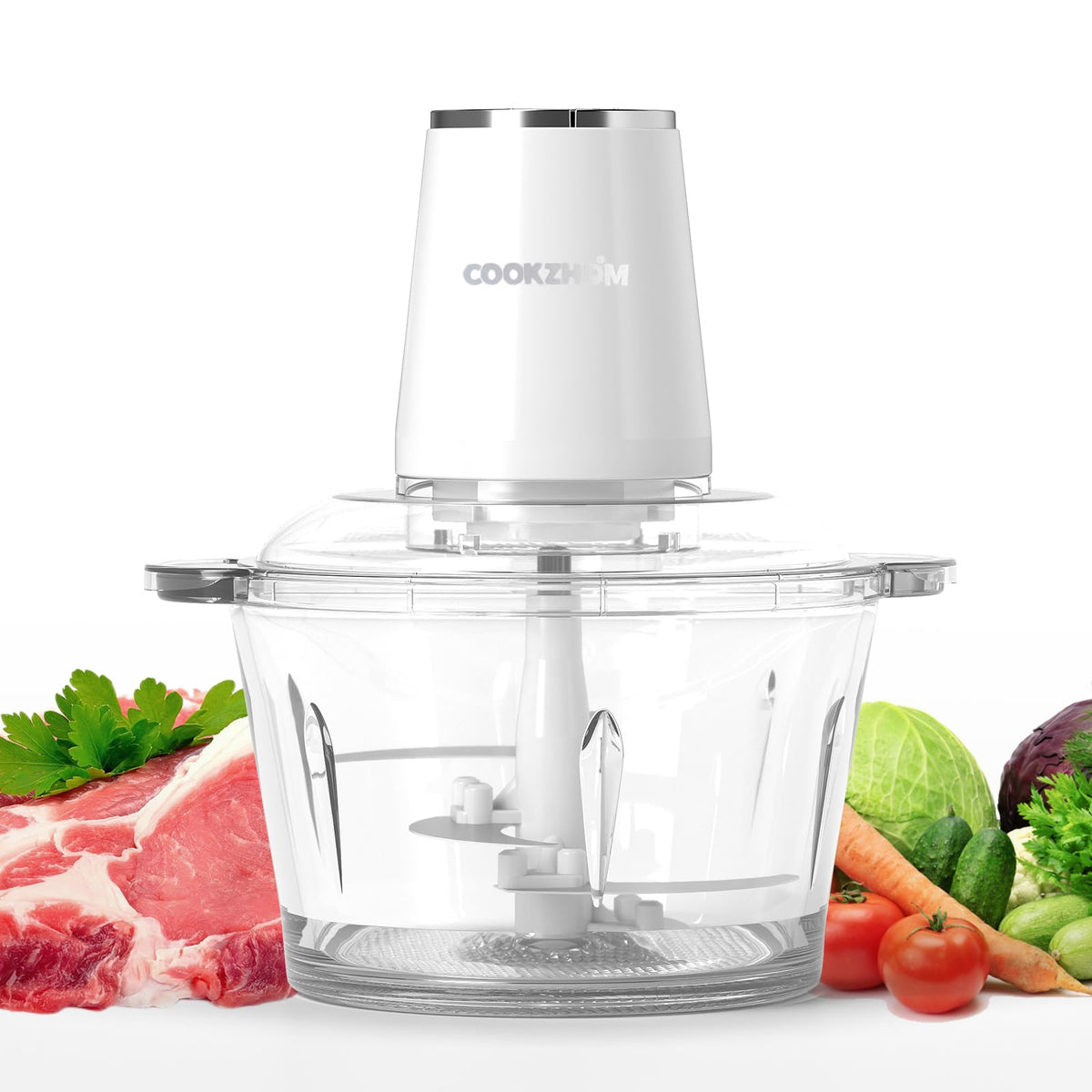 500W Stainless Steel 8-Cup Glass Bowl Food Processor L68330