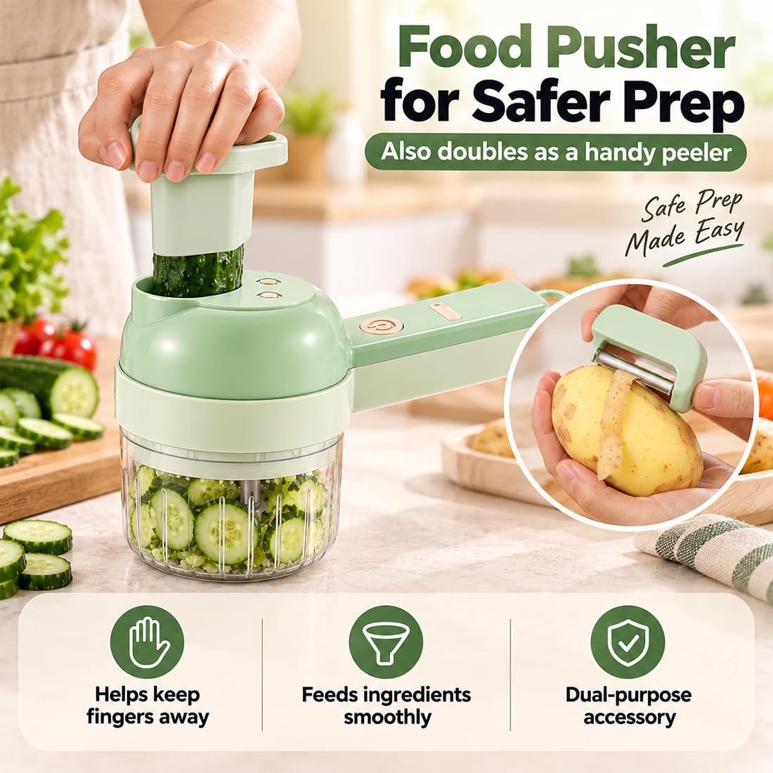 4 in 1 Wireless Electric Vegetable Chopper J181