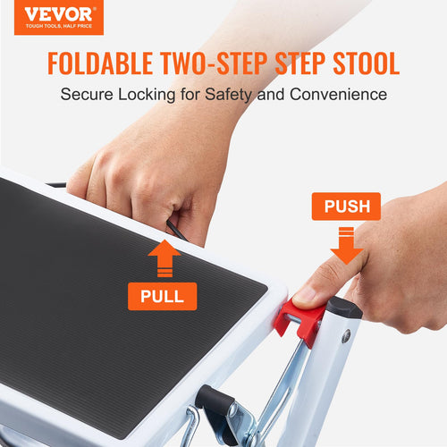 2-Step 330lbs Capacity Folding Steel Step Stool Y888