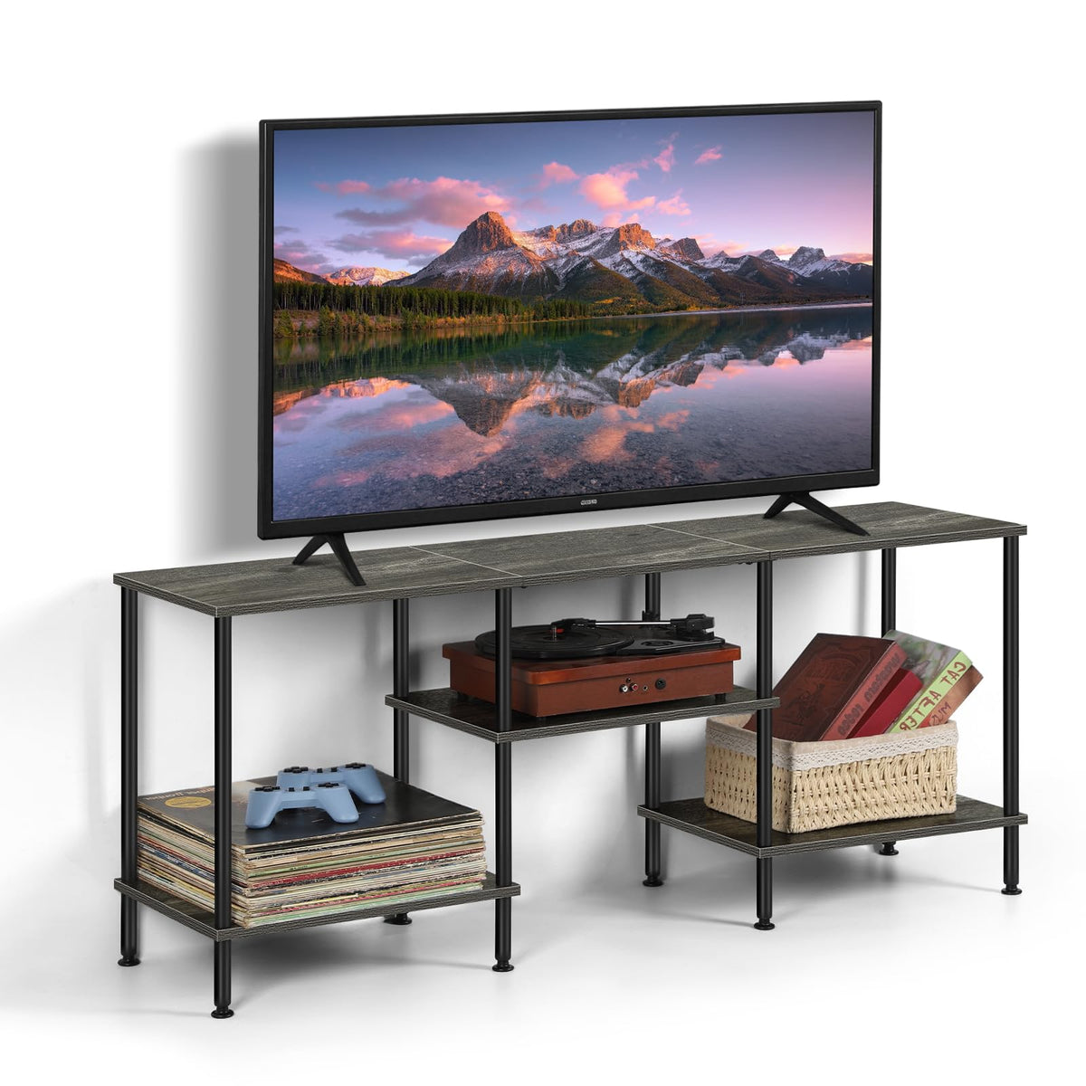 50 Inch Dark Grey TV Stand with Storage R966