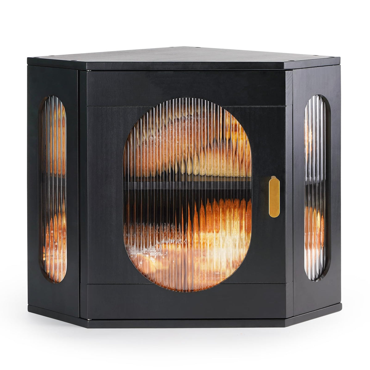 2 Layer Wooden Bread Box with Acrylic Window G327281