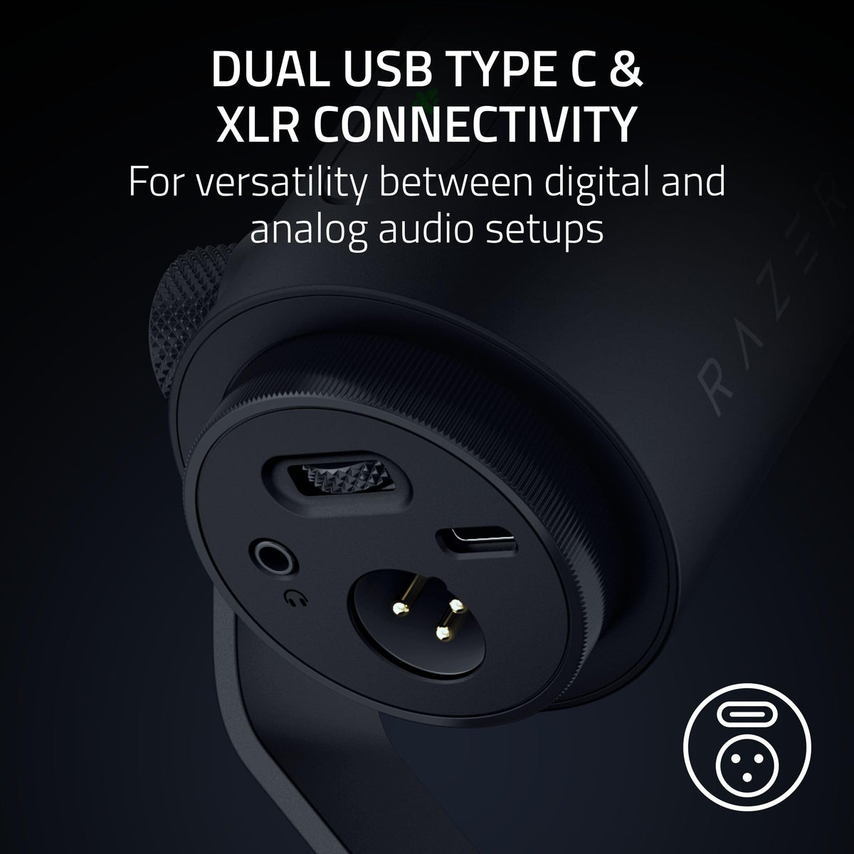 Black Dynamic USB Type C & XLR Microphone K194