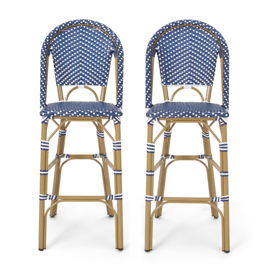 Set of 2 PE Rattan Weave Bar Stools E285838