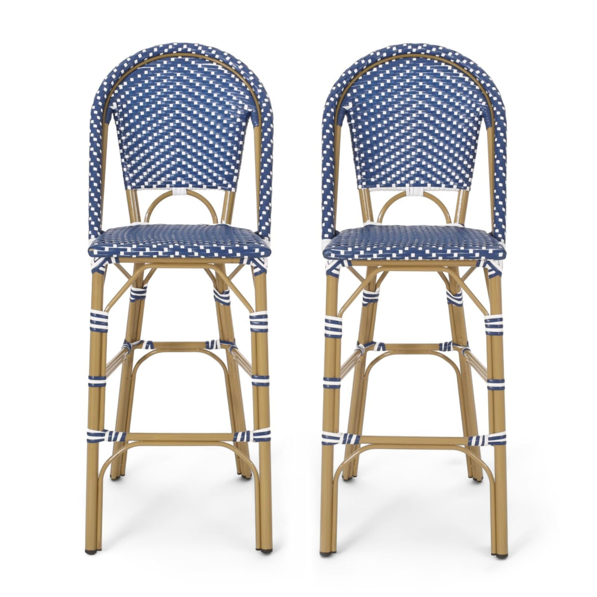 Set of 2 PE Rattan Weave Bar Stools E285838