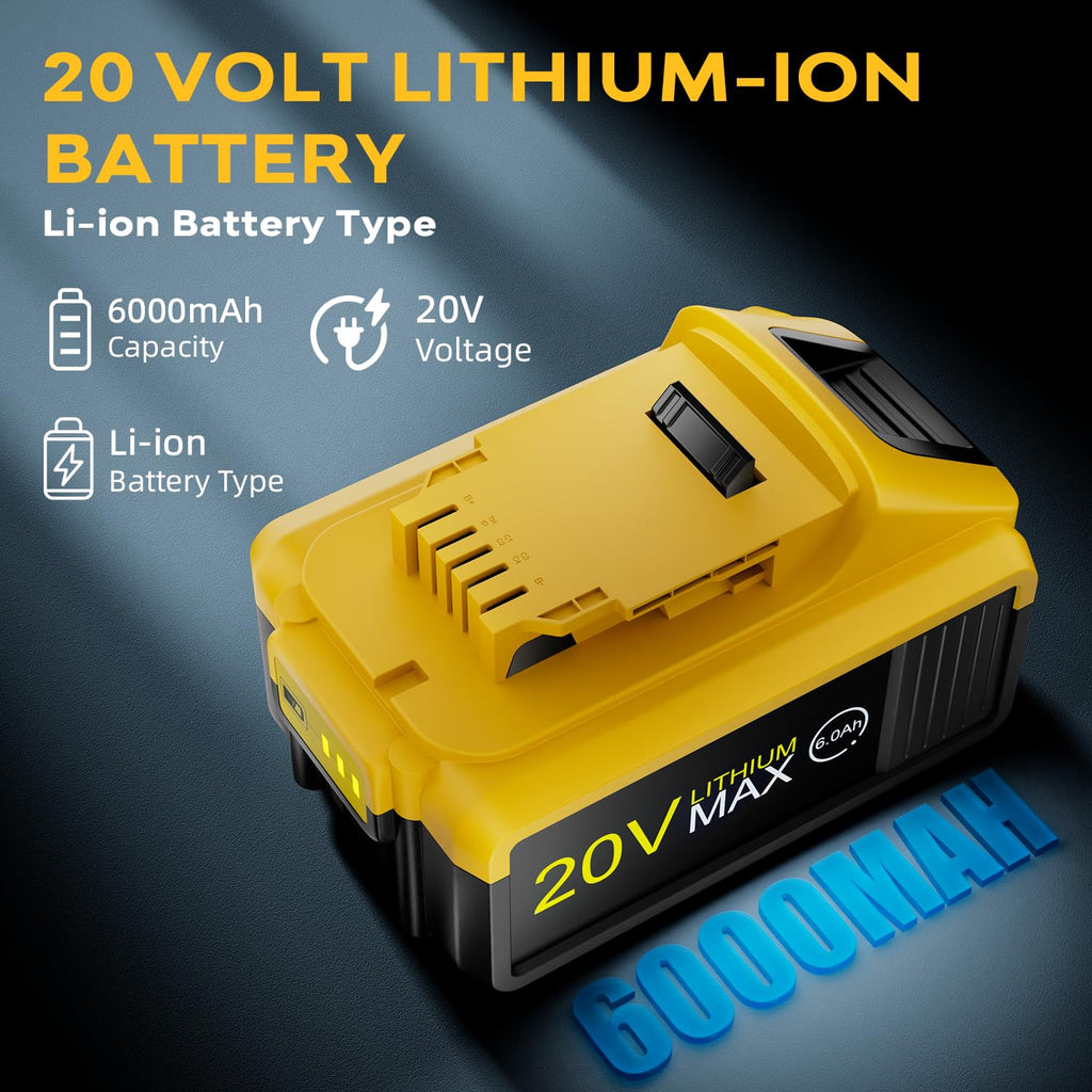 2-Pack 6.0Ah 20V Max Lithium-ion Batteries D8304