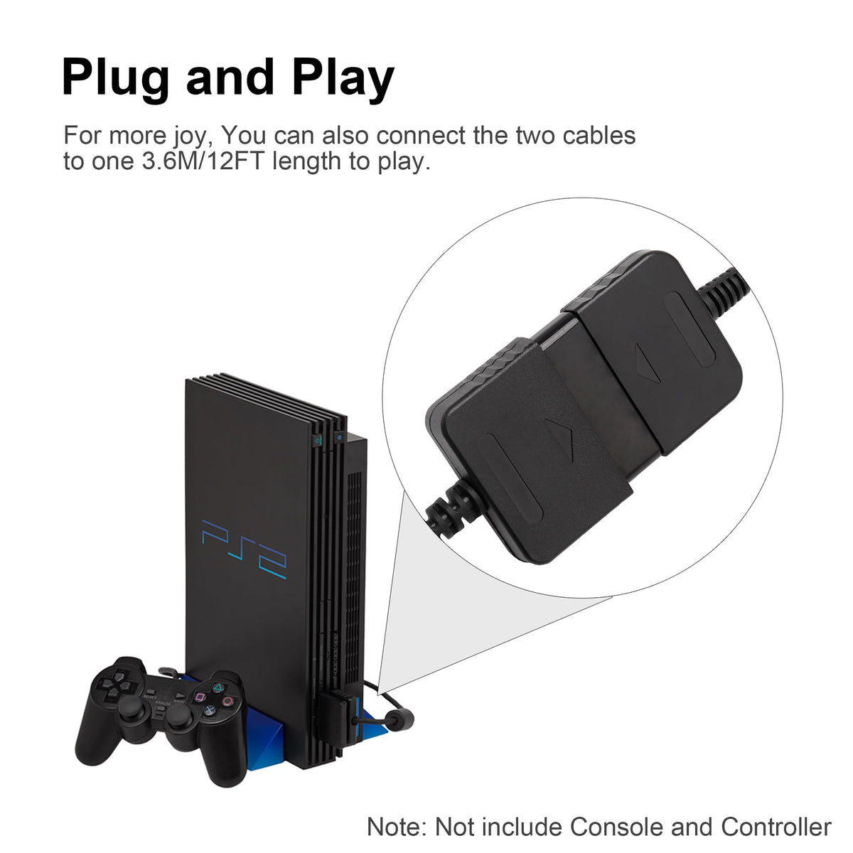 PS2 Controller Extension Cable 2-Pack 1.8M/6FT M47365