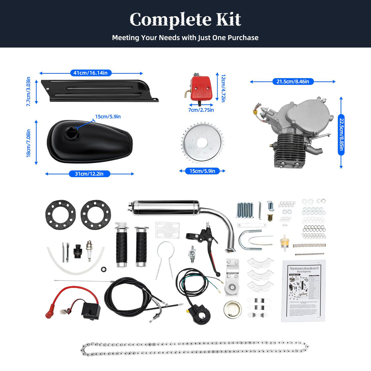 2-Stroke 100CC Bicycle Engine Kit K4443