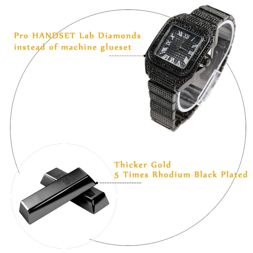 Men's Watch with Cuban Link Chain B364