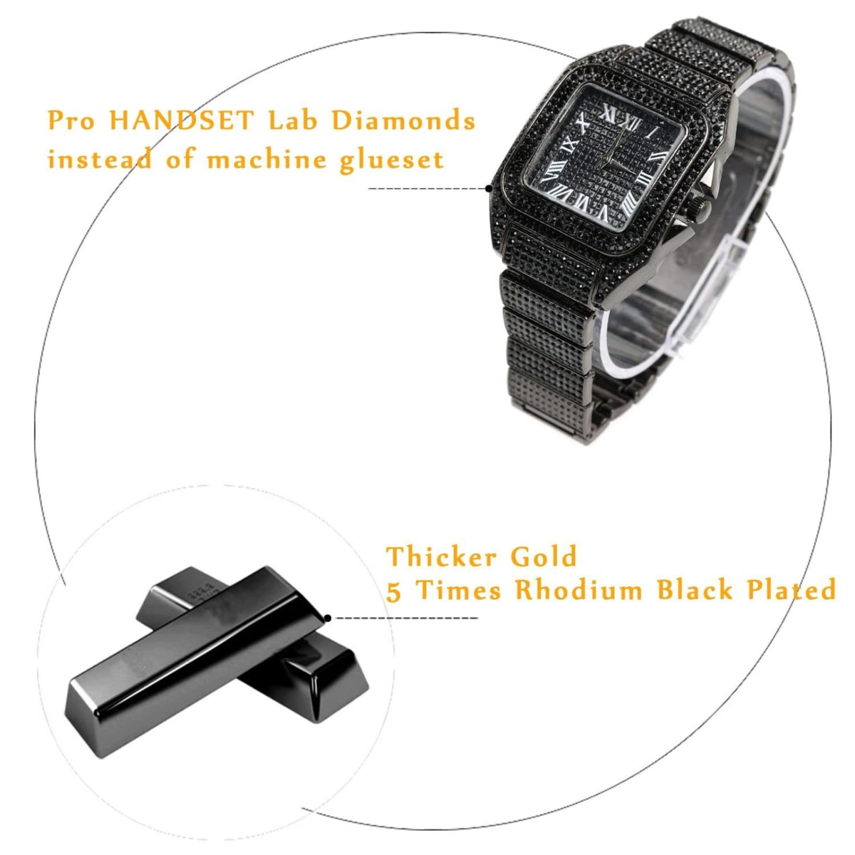 Men's Watch with Cuban Link Chain B364
