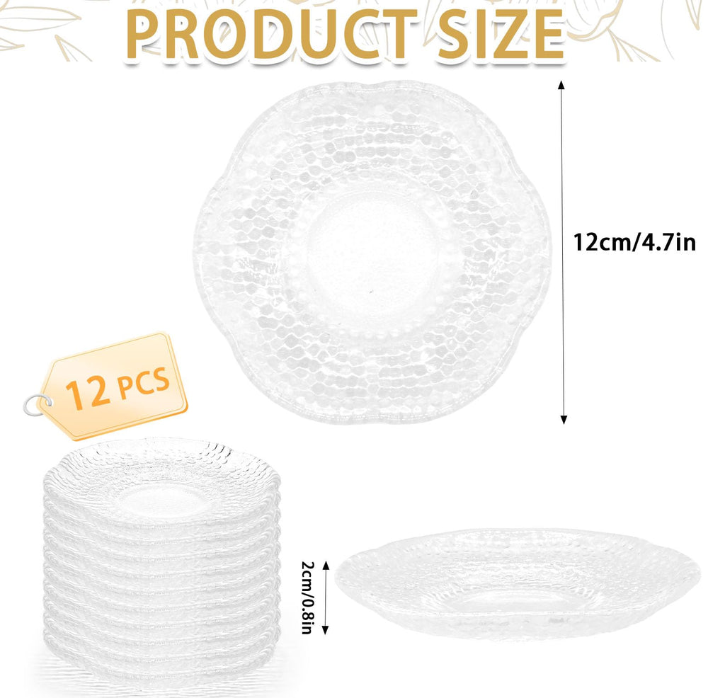 12 Pack 4.7 Inch Clear Glass Dessert Plates B984