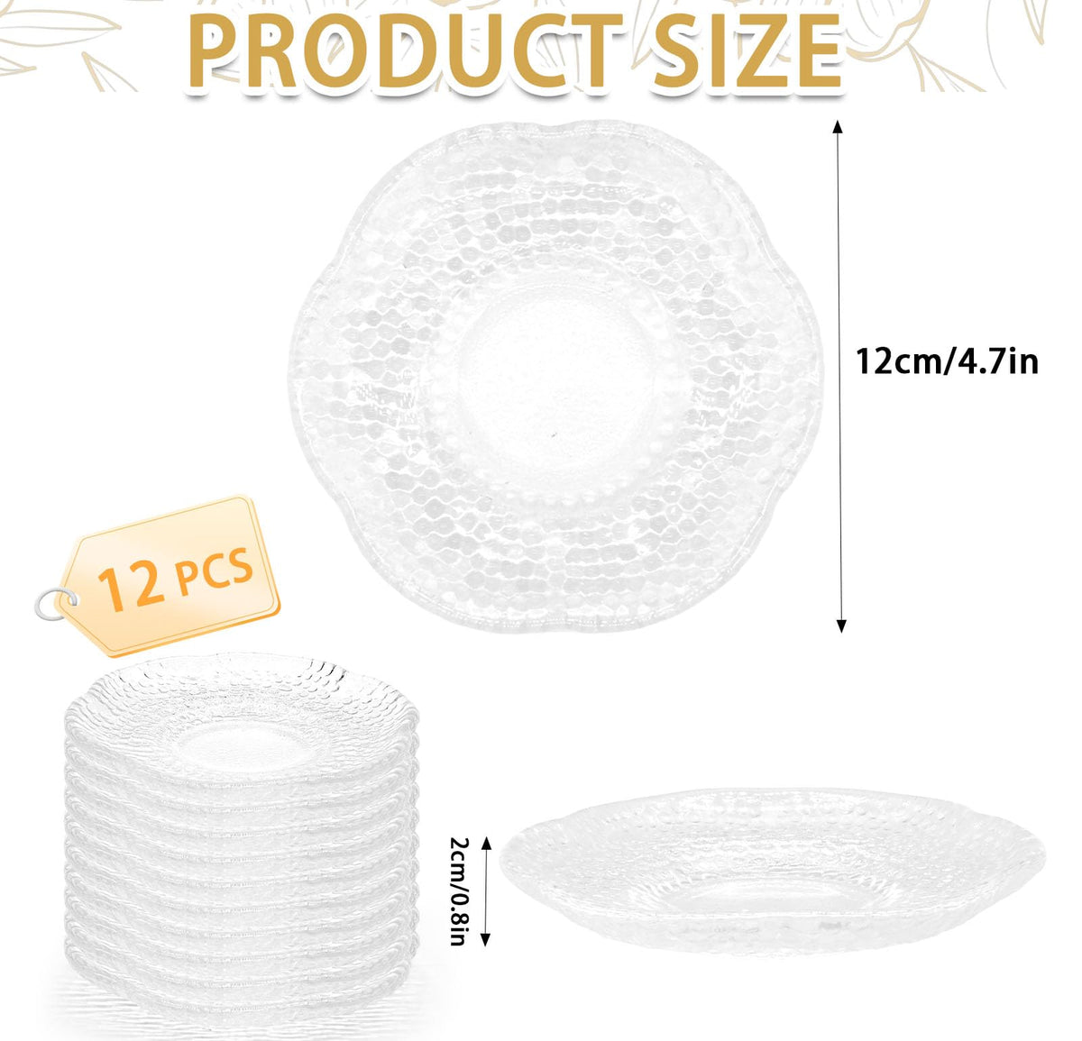 12 Pack 4.7 Inch Clear Glass Dessert Plates B984