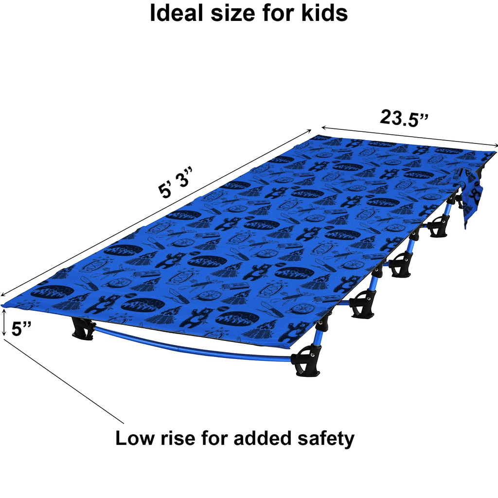Blue Portable Folding Kids Camping Cot W374