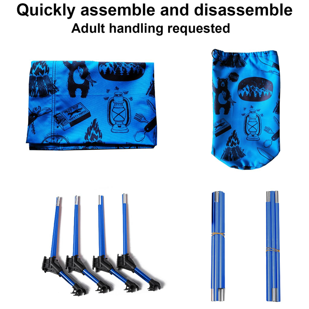 Blue Portable Folding Kids Camping Cot W374