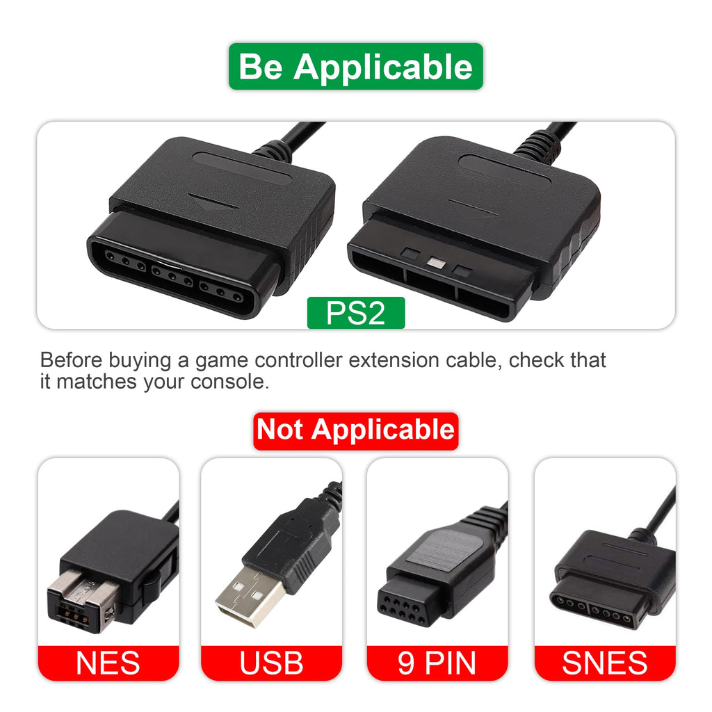 PS2 Controller Extension Cable 2-Pack 1.8M/6FT M47365