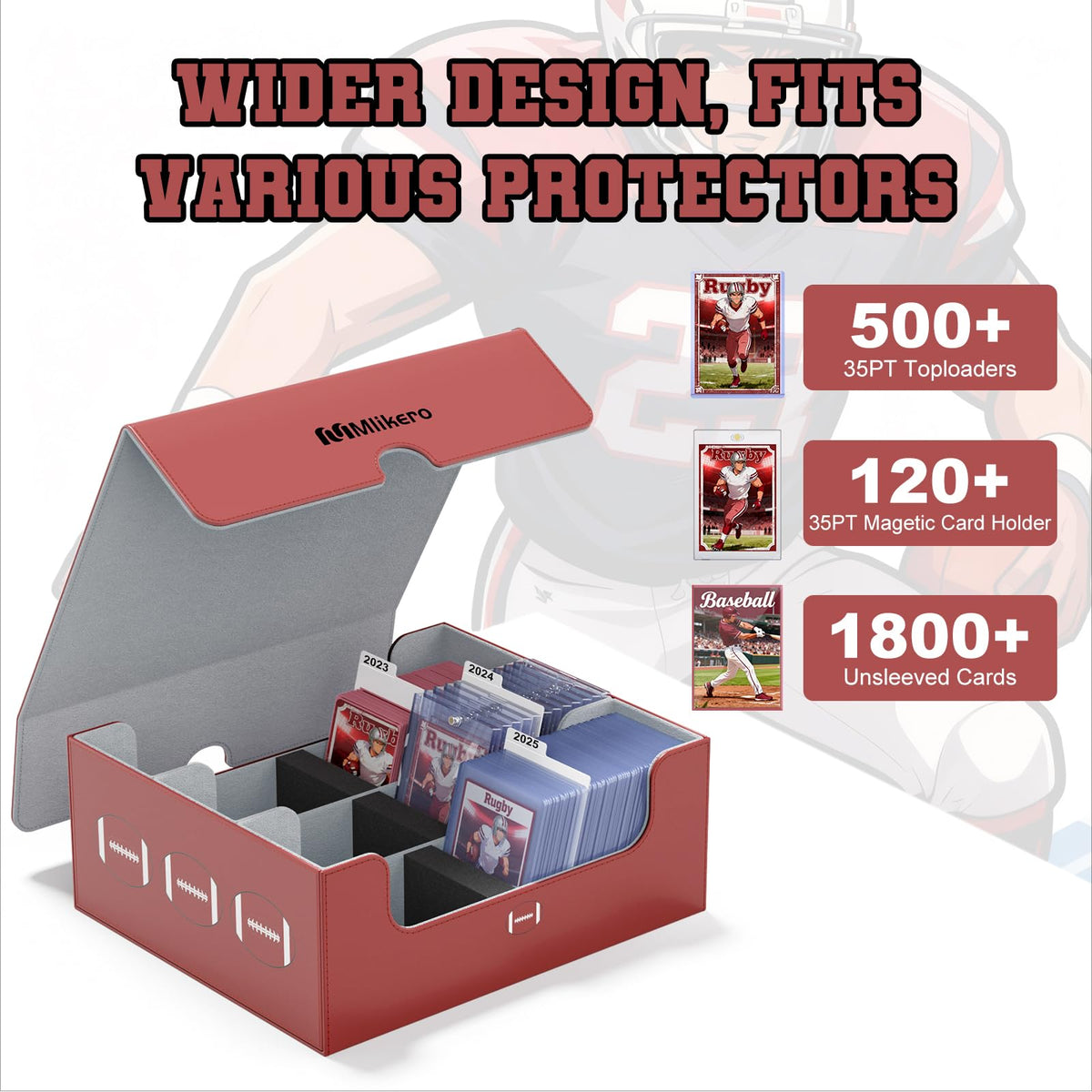Football Card Storage Box with Magnetic Closure S1967
