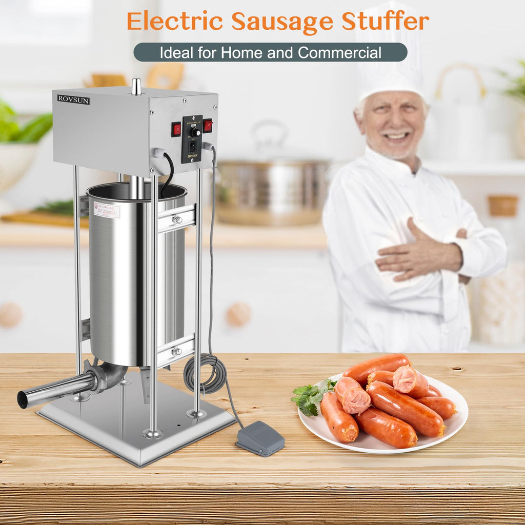 15L Electric Stainless Steel Sausage Stuffer with 5 Stuffing Tubes A636