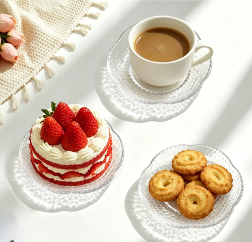 12 Pack 4.7 Inch Clear Glass Dessert Plates B984