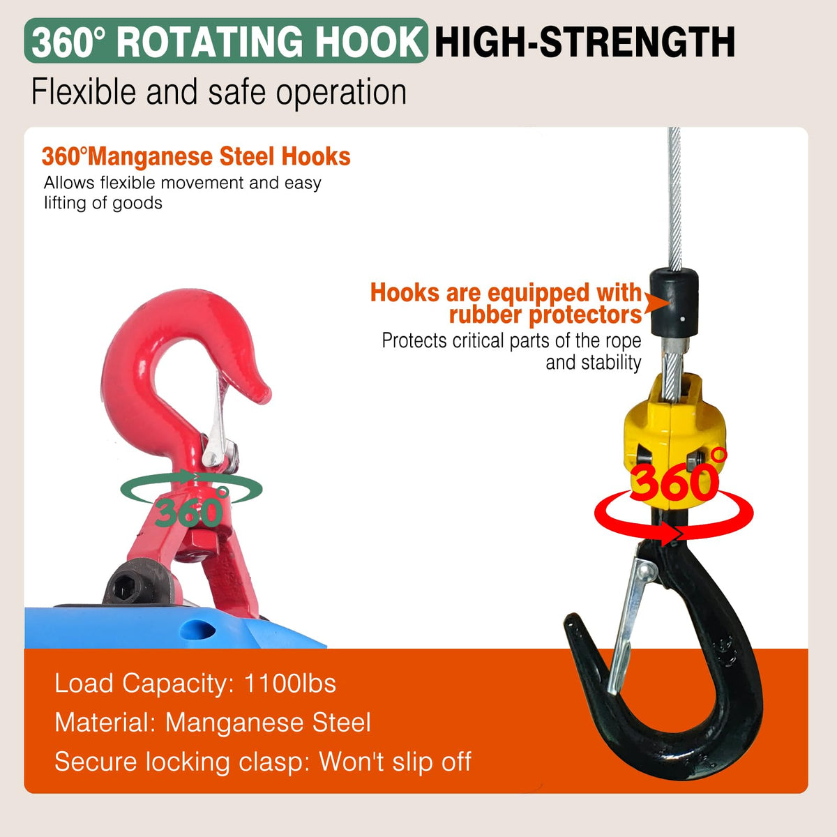 1500lb Portable Electric Hoist Winch W2009