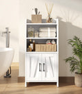 White Small Bathroom Storage Cabinet with 2 Doors and Shelves J697