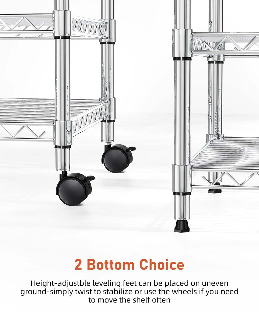3 Tier Chrome Shelving Unit W900