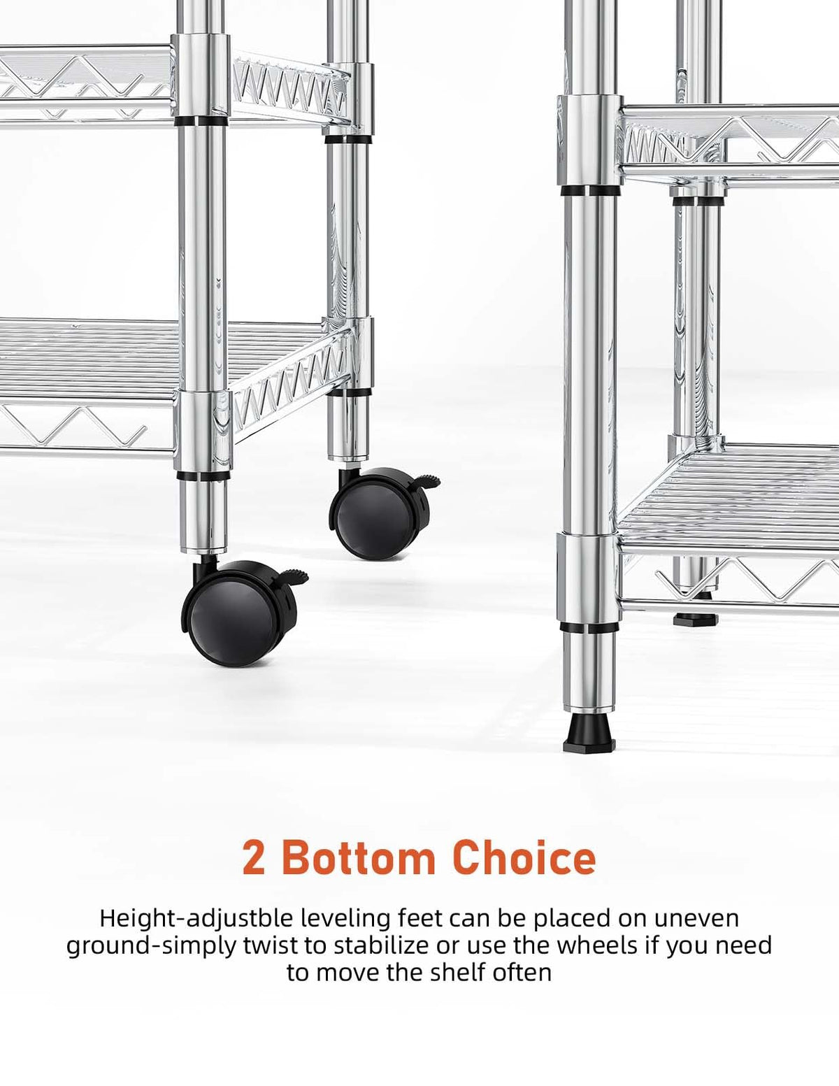 3 Tier Chrome Shelving Unit W900