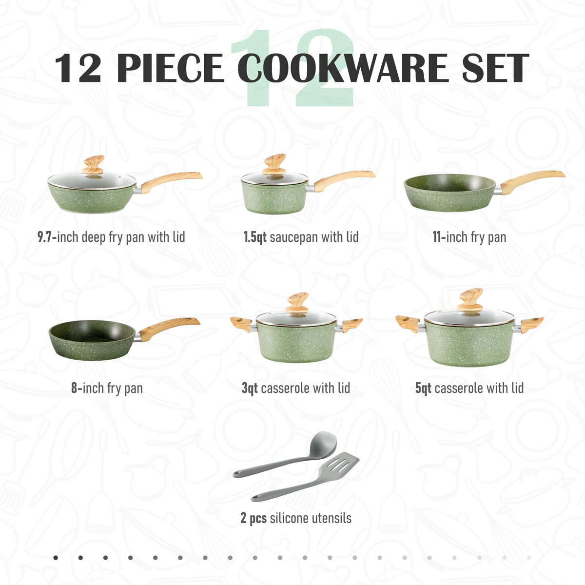 12 Pcs Non Stick Cookware Set G178500