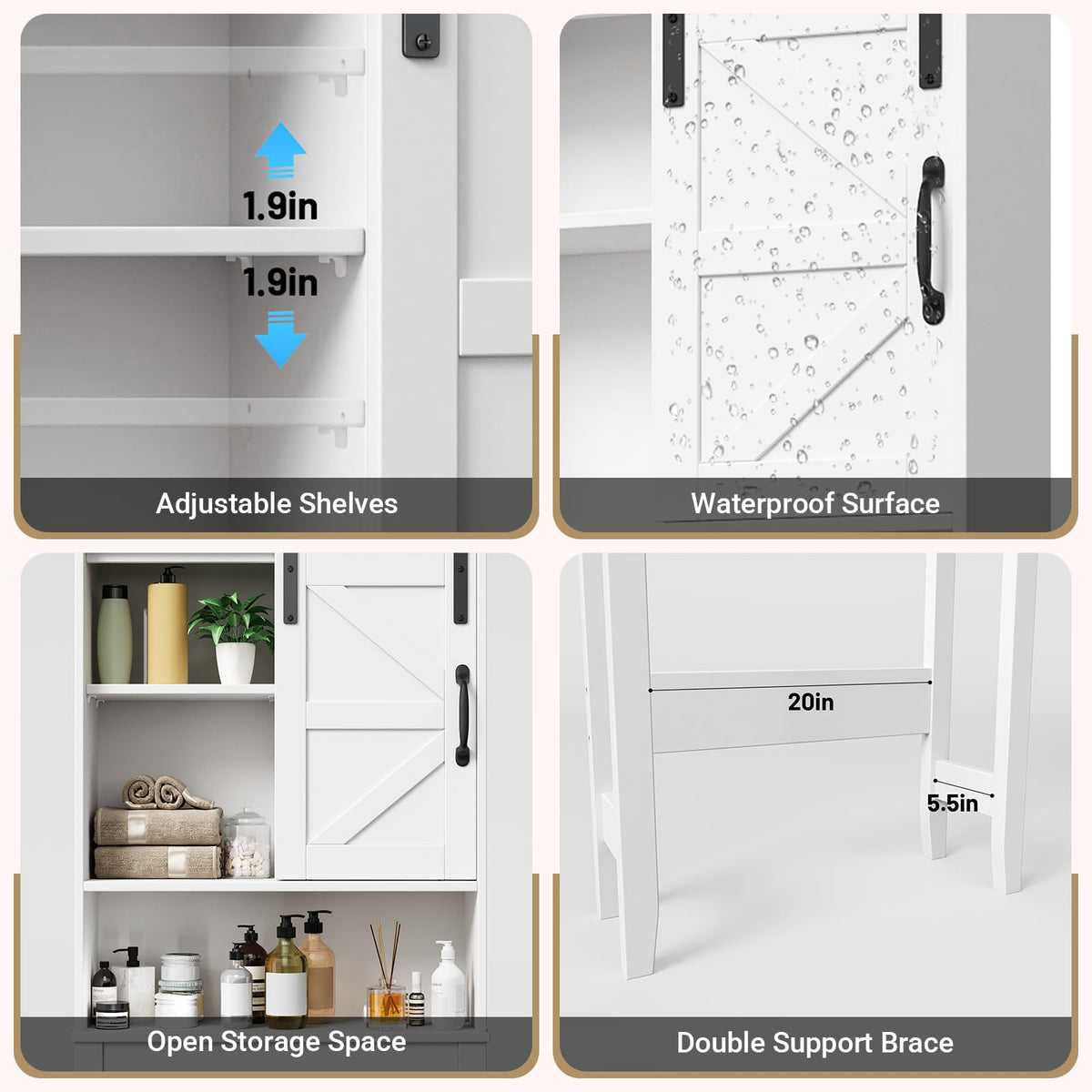 Over The Toilet Storage Cabinet, White M792755