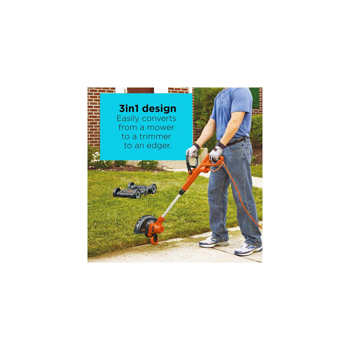 3-in-1 String Trimmer/Edger & Lawn Mower, 6.5-Amp, 12-Inch, Corded B166231