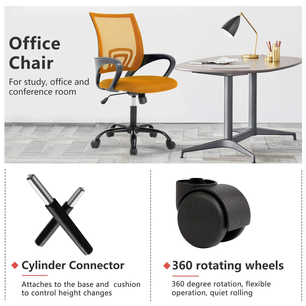 Orange Mesh Ergonomic Office Chair W9865