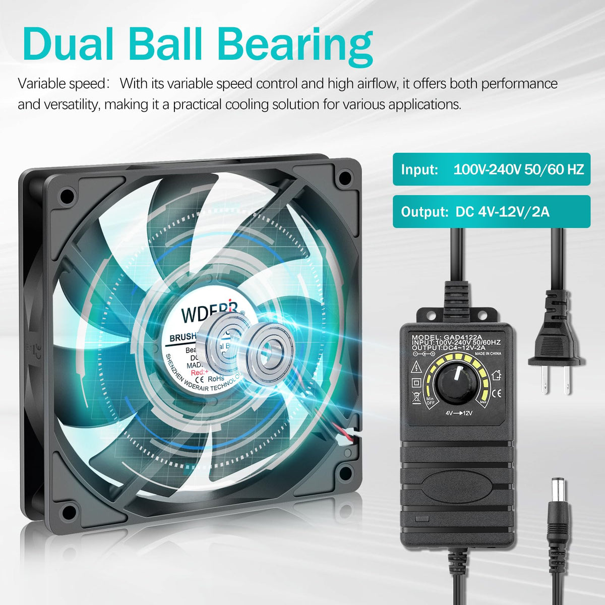 120mm x 25mm IP67 Waterproof Cooling Fan F8703