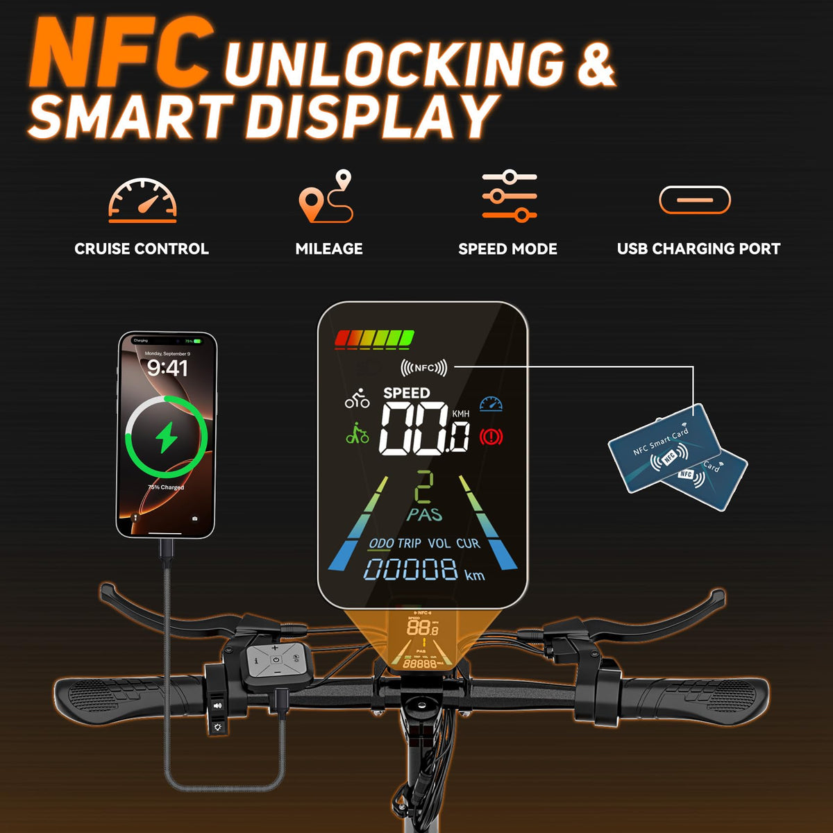 2400W Dual Motor 70 Miles Range 30MPH Foldable Off Road Electric Scooter Q1312
