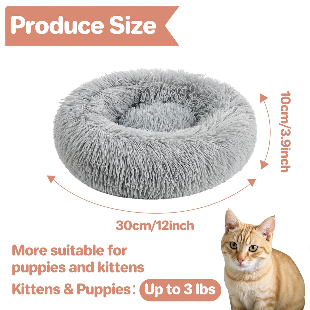 Small Washable Plush Donut Cat Bed Q3744
