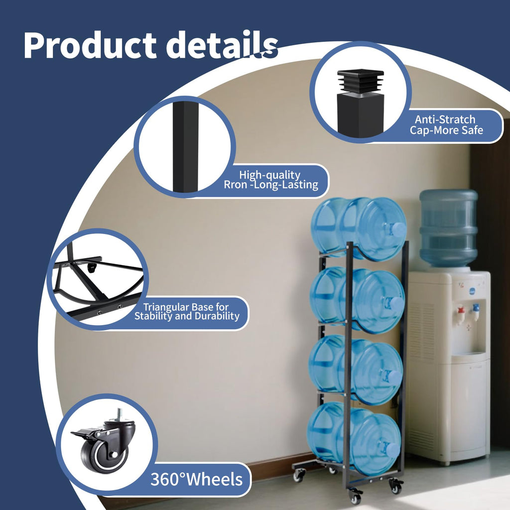 5 Gallon Water Jug Holder with 4 Wheels J8325