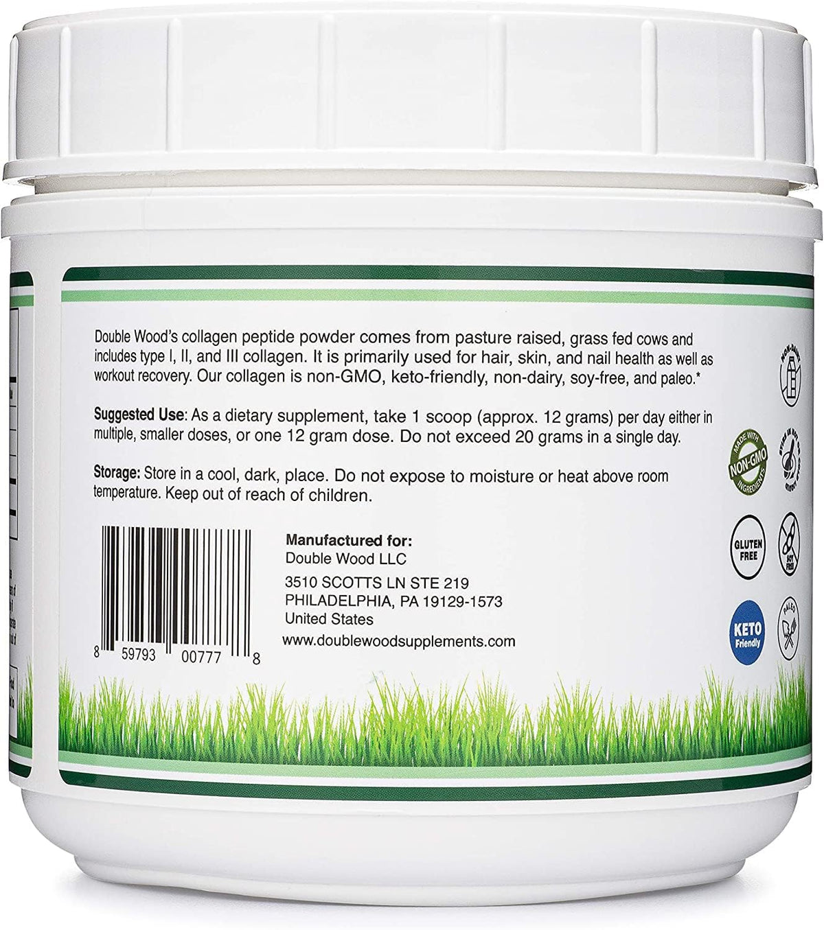 Collagen Peptides Powder Type I II III 16 oz A3354