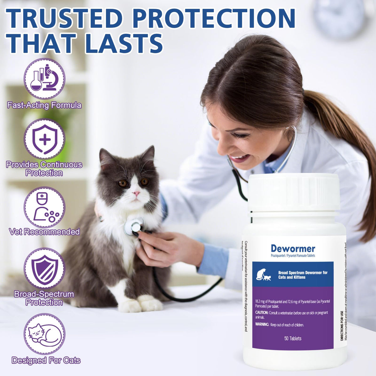 Broad-Spectrum Dewormer, 50 Tablets B9384