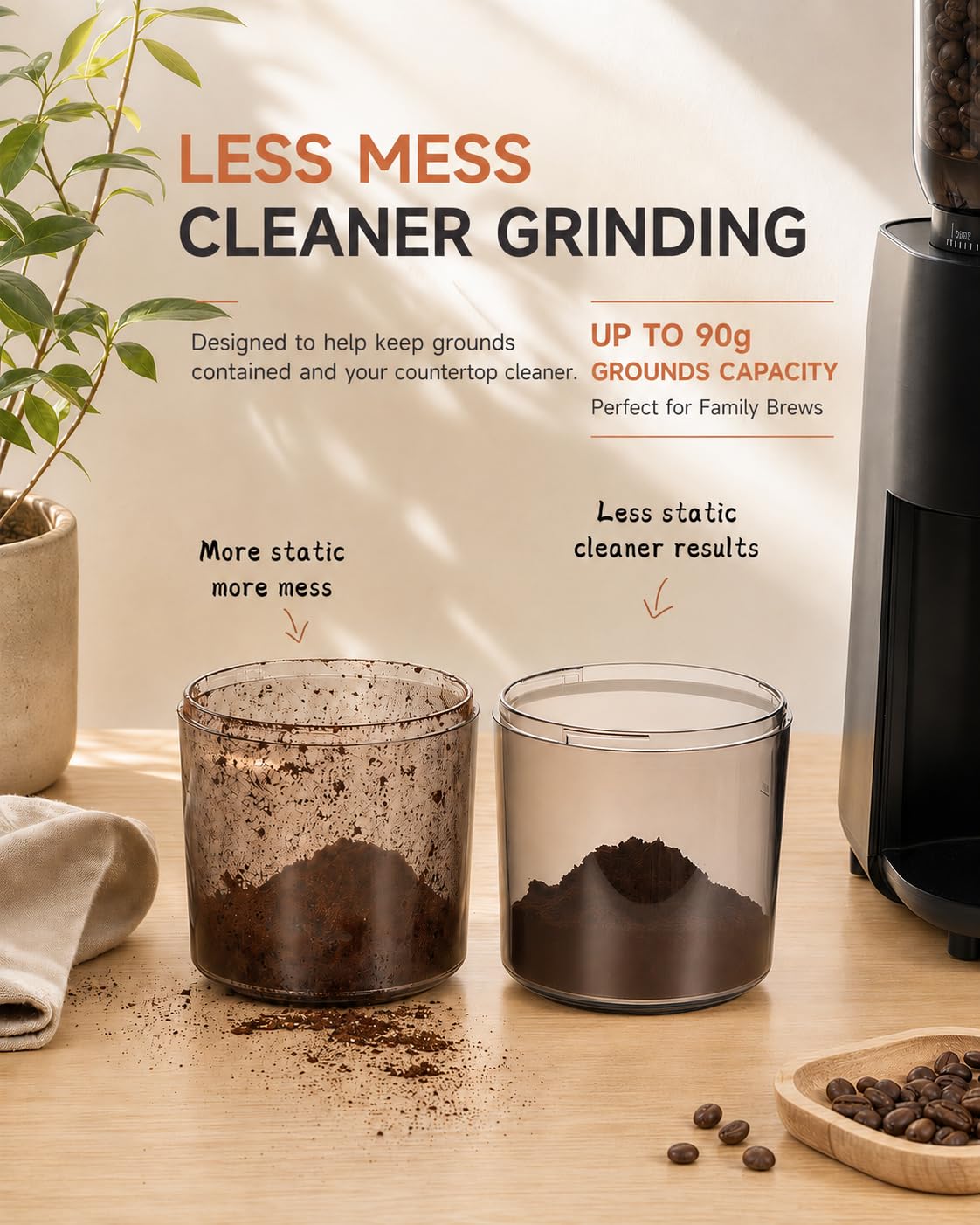 Electric Burr Coffee Grinder with 38 Grind Settings, Black A8588
