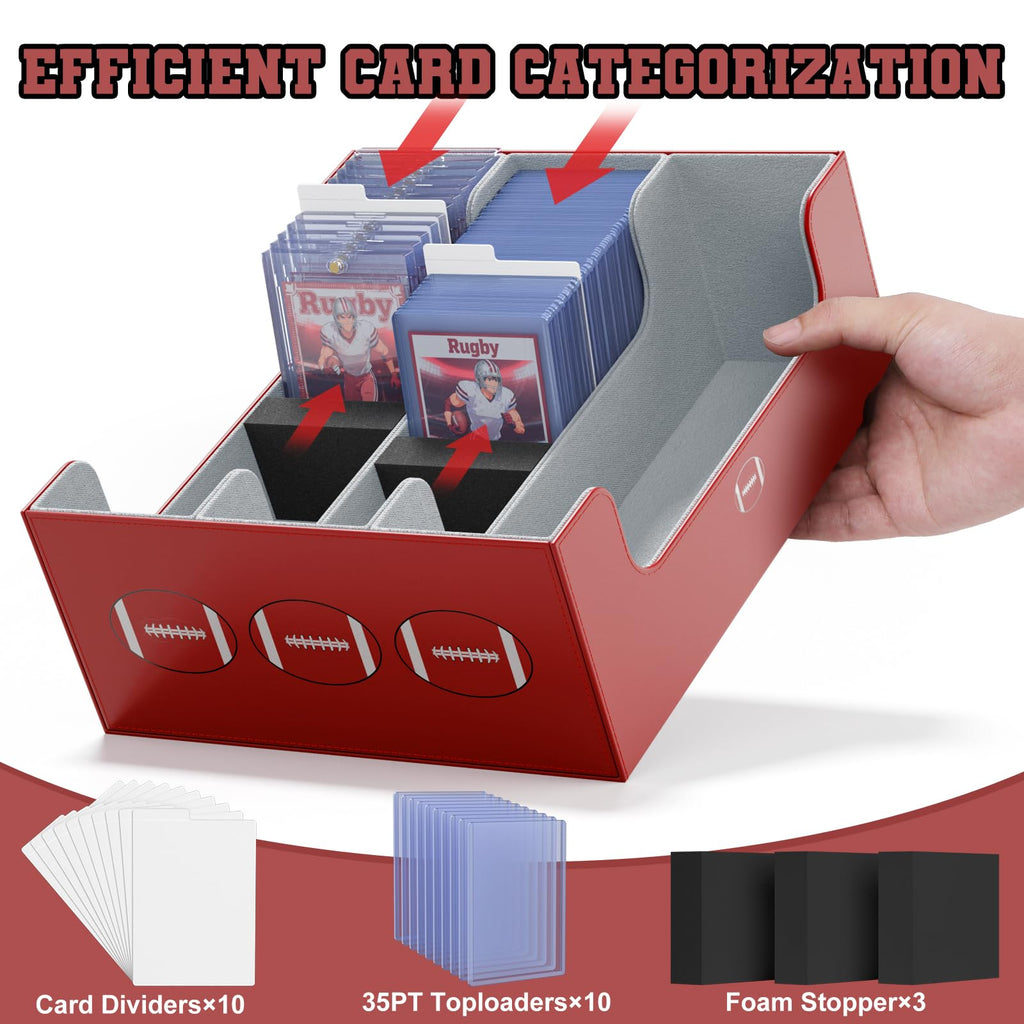 Football Card Storage Box with Magnetic Closure S1967