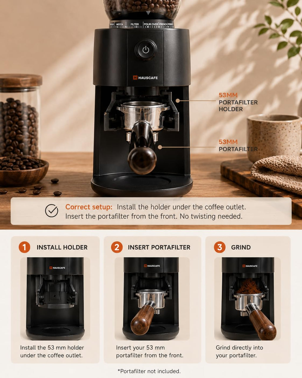 Electric Burr Coffee Grinder with 38 Grind Settings, Black A8588