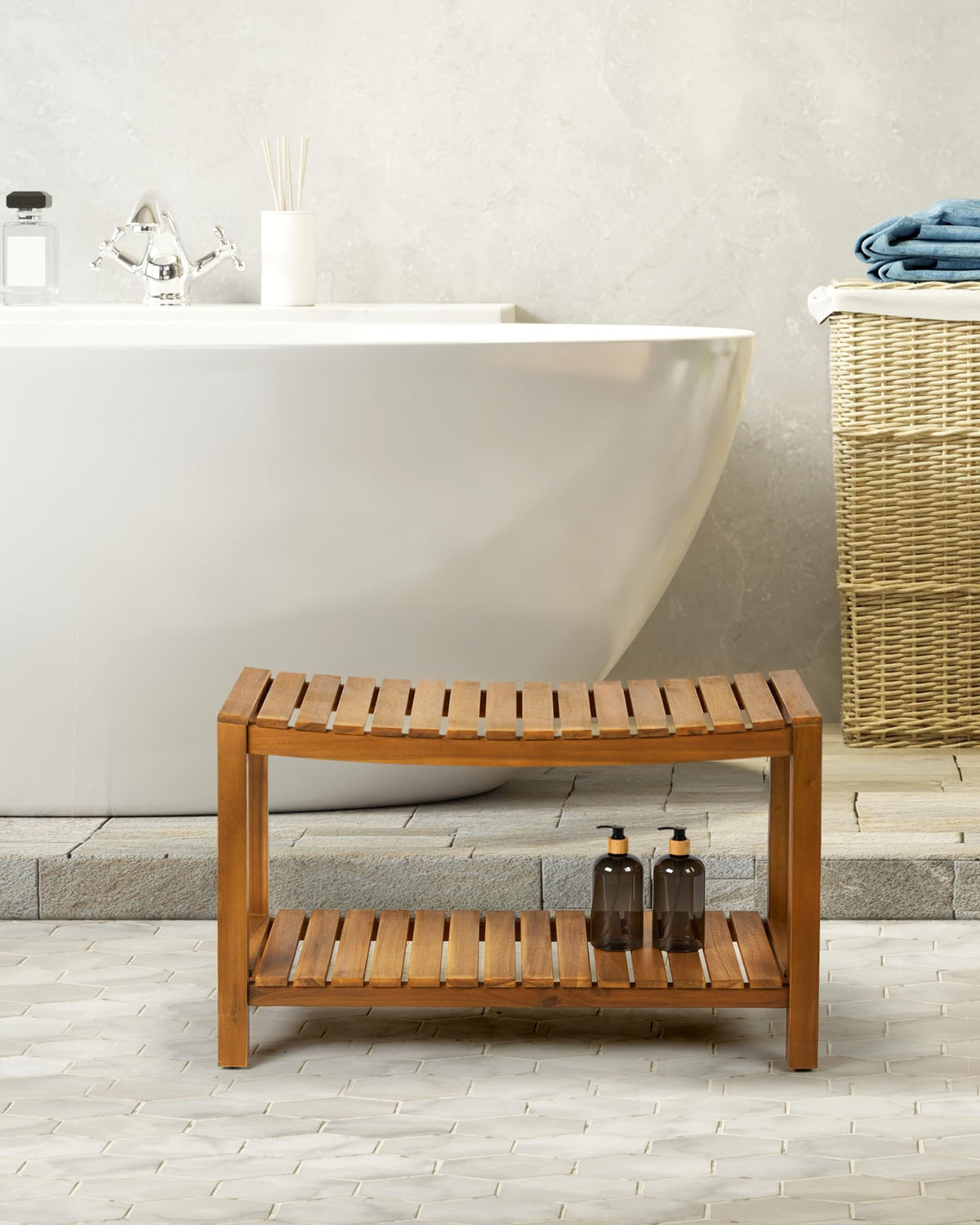 32" Solid Wood Teak Shower Bench G792